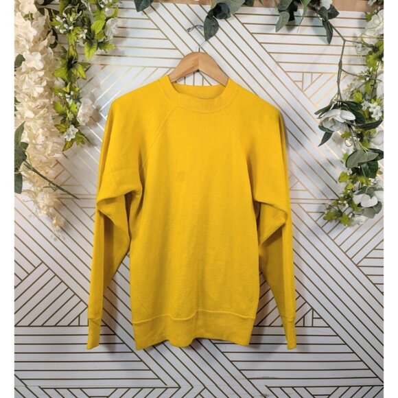 50s 60s Hanes Breeze Shield Sweatshirt Adult Medium (Large Tag) Yellow